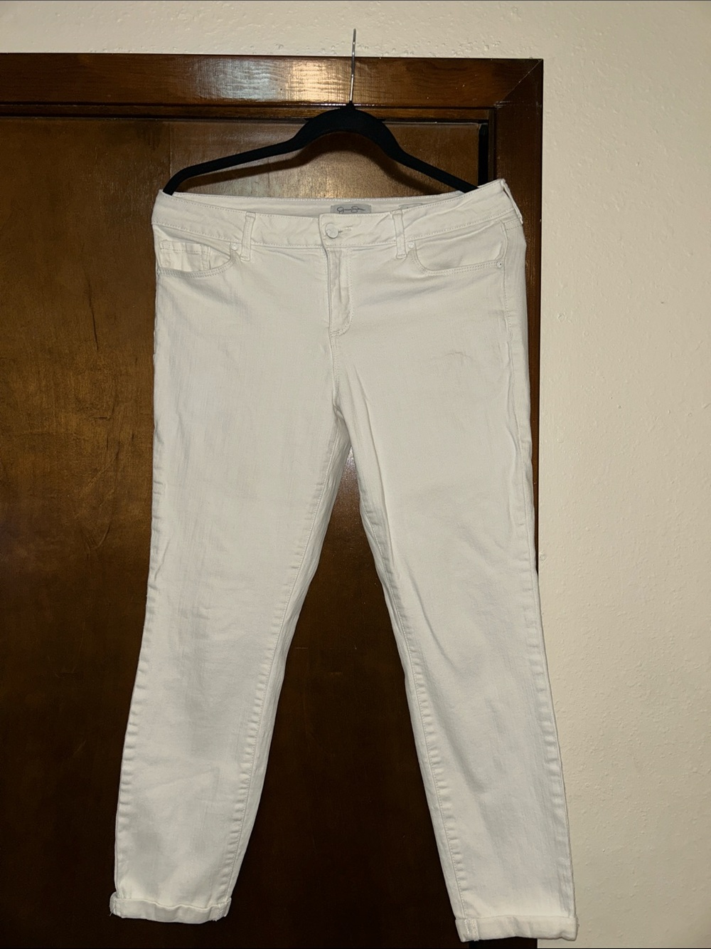 Jessica Simpson White Rolled Crop Leg Skinny Jeans Sz 10/30